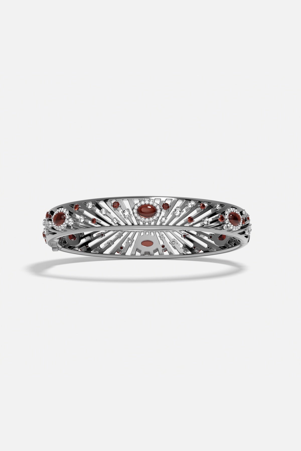 APM Monaco Automne Éventails Bracelet Jonc Gris M 16,5 cm