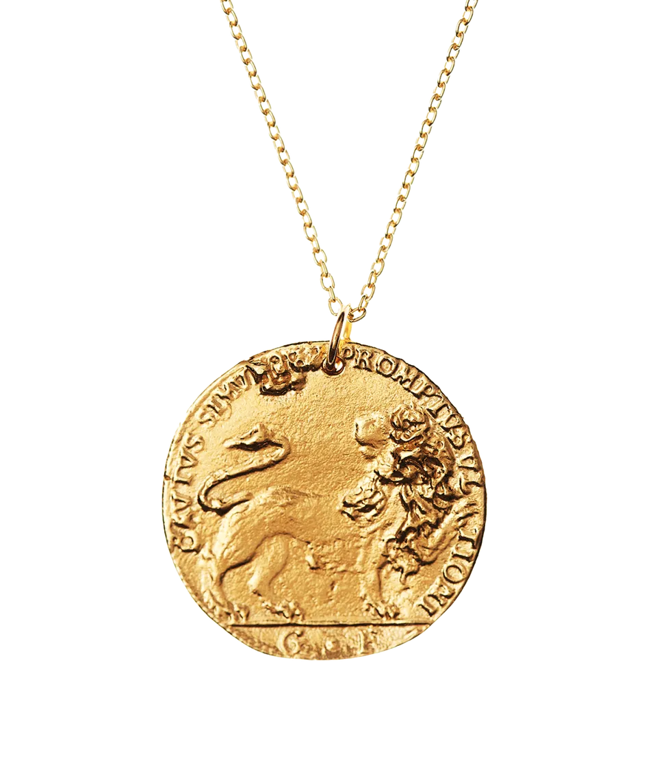 Alighieri Il Leone Medallion collier médaillon doré lion