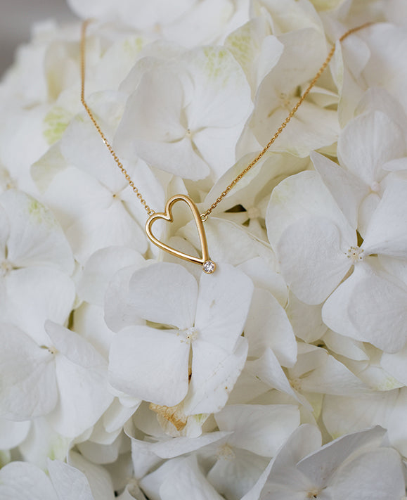 Aimée Aimer Crush collier coeur or jaune diamant
