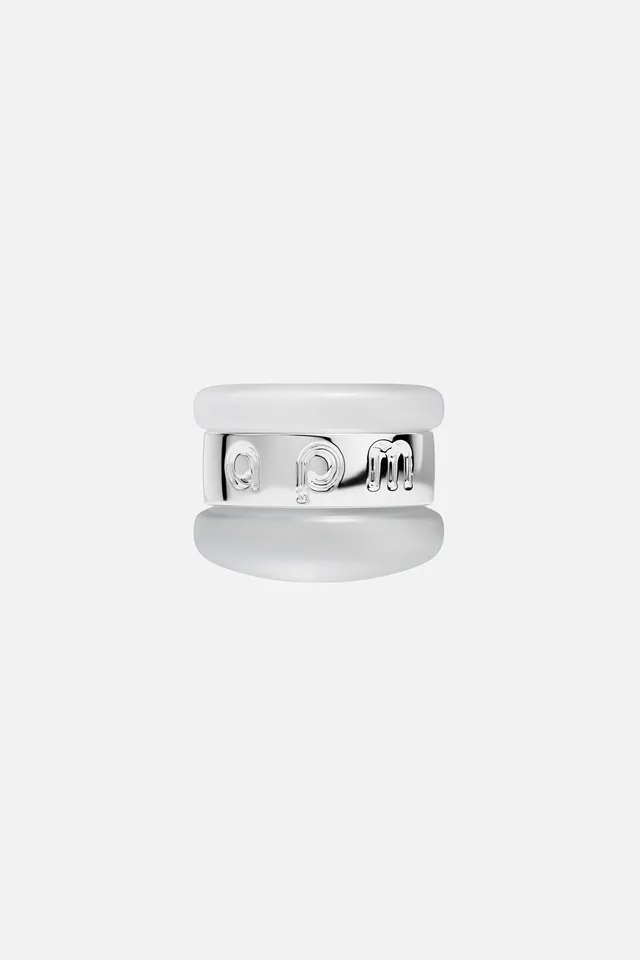 APM Monaco Accessoires fermoir poussette argentée 4,6 mm
