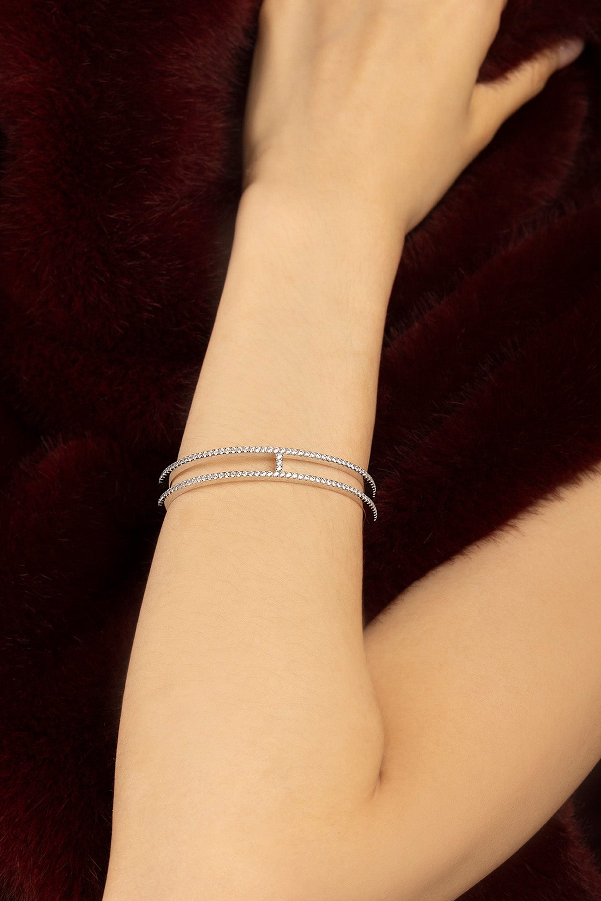 APM Monaco Croisette Cannes jonc rhodié pavé zircon