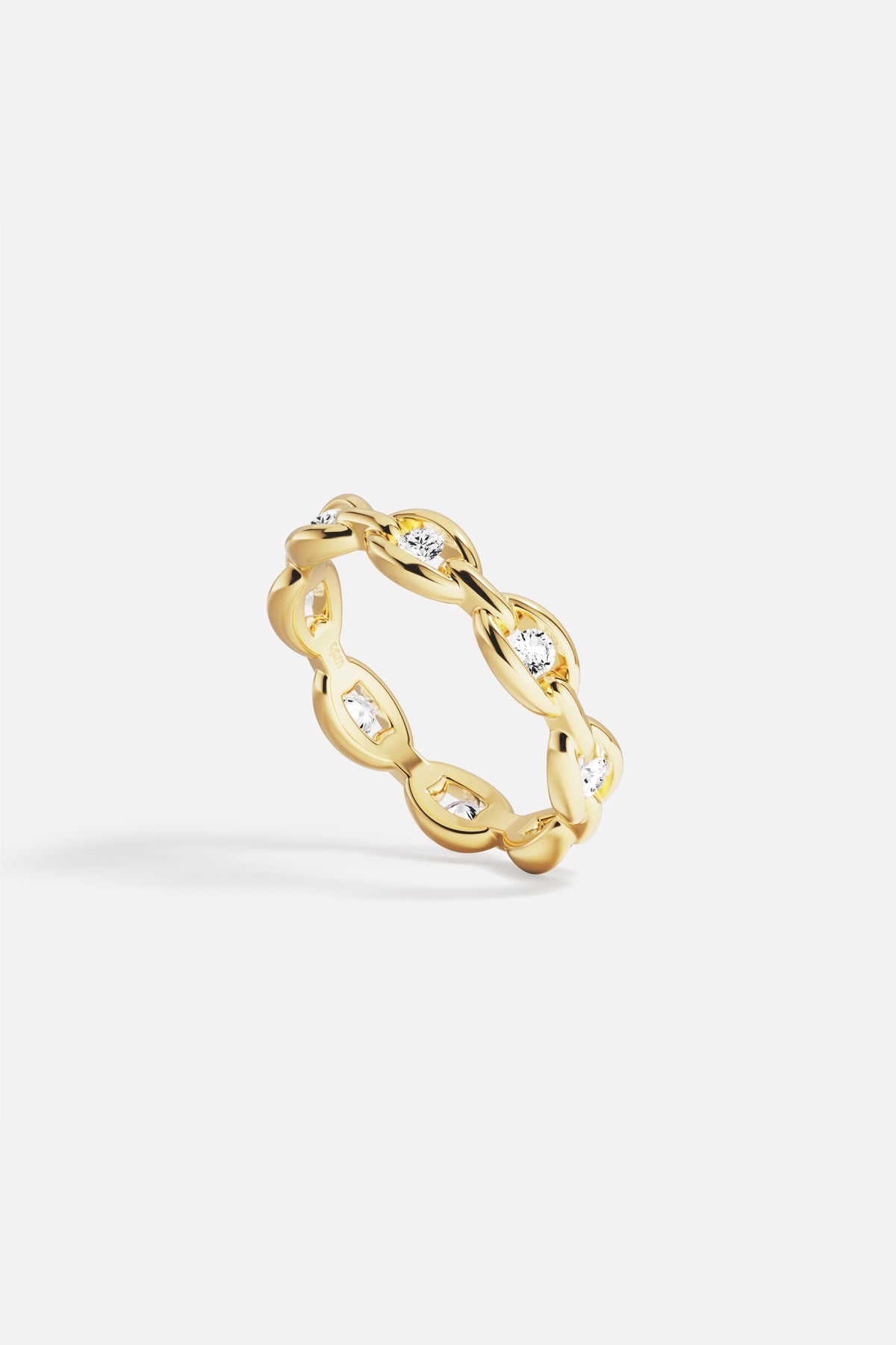 APM Monaco Soleil Enchaîné bague plaqué or jaune zircons