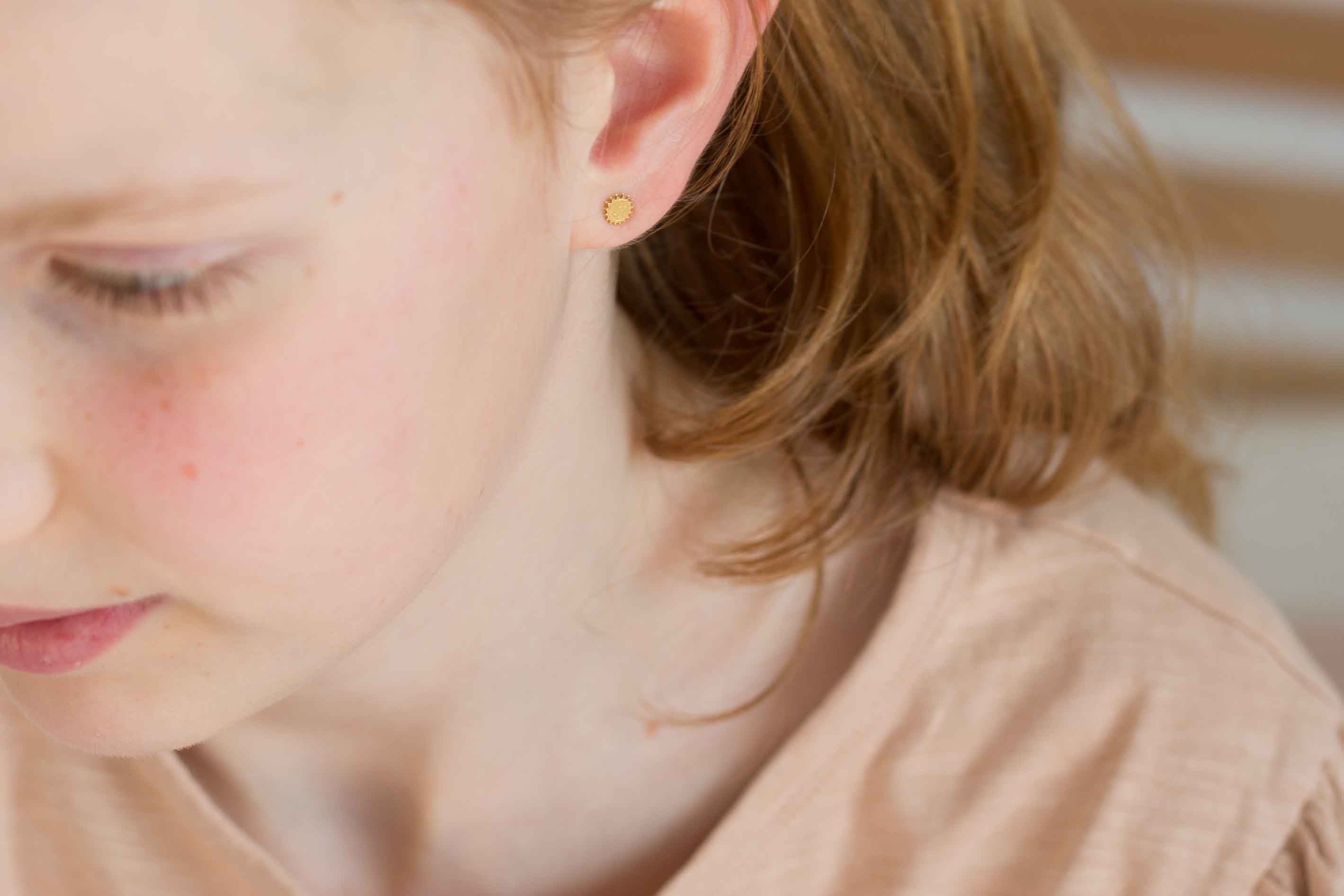 Adorabili Lune étoile filante boucles d'oreilles doré