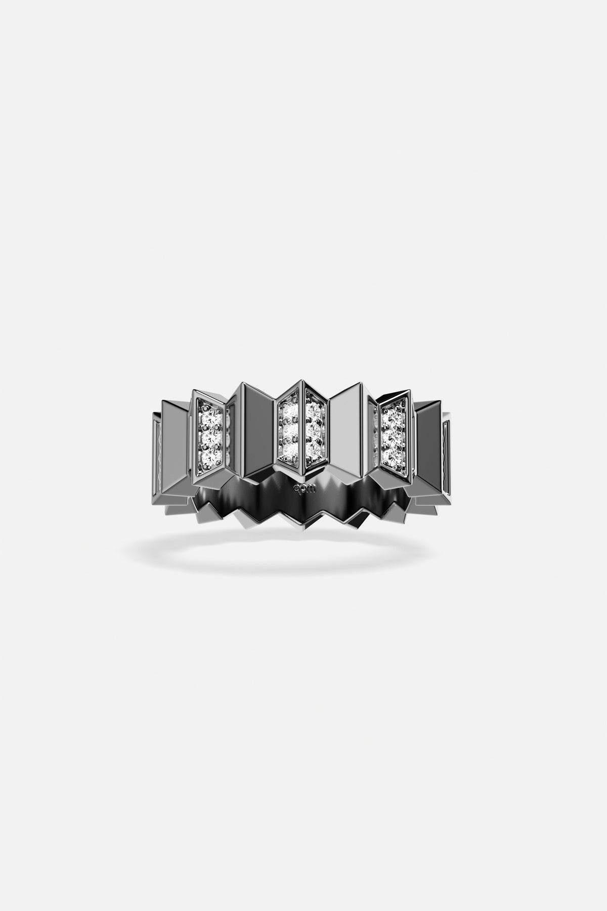 APM Monaco Yacht Club Up and Down bague grise zircon