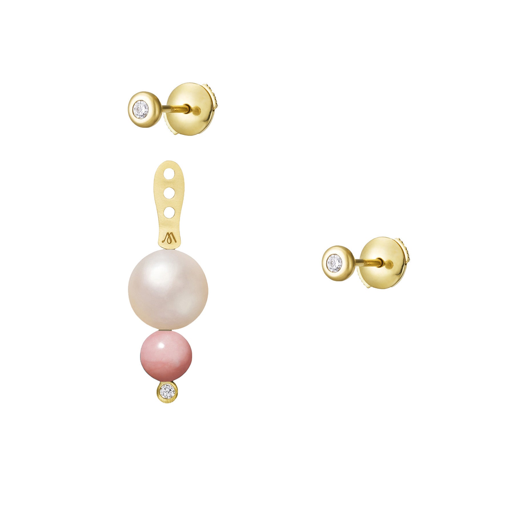 Aimée Aimer Chance dessous d'oreille or jaune perle opale diamant