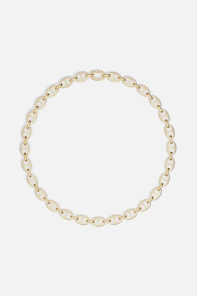 APM Monaco Yacht Club Marine collier doré zircon 45 cm