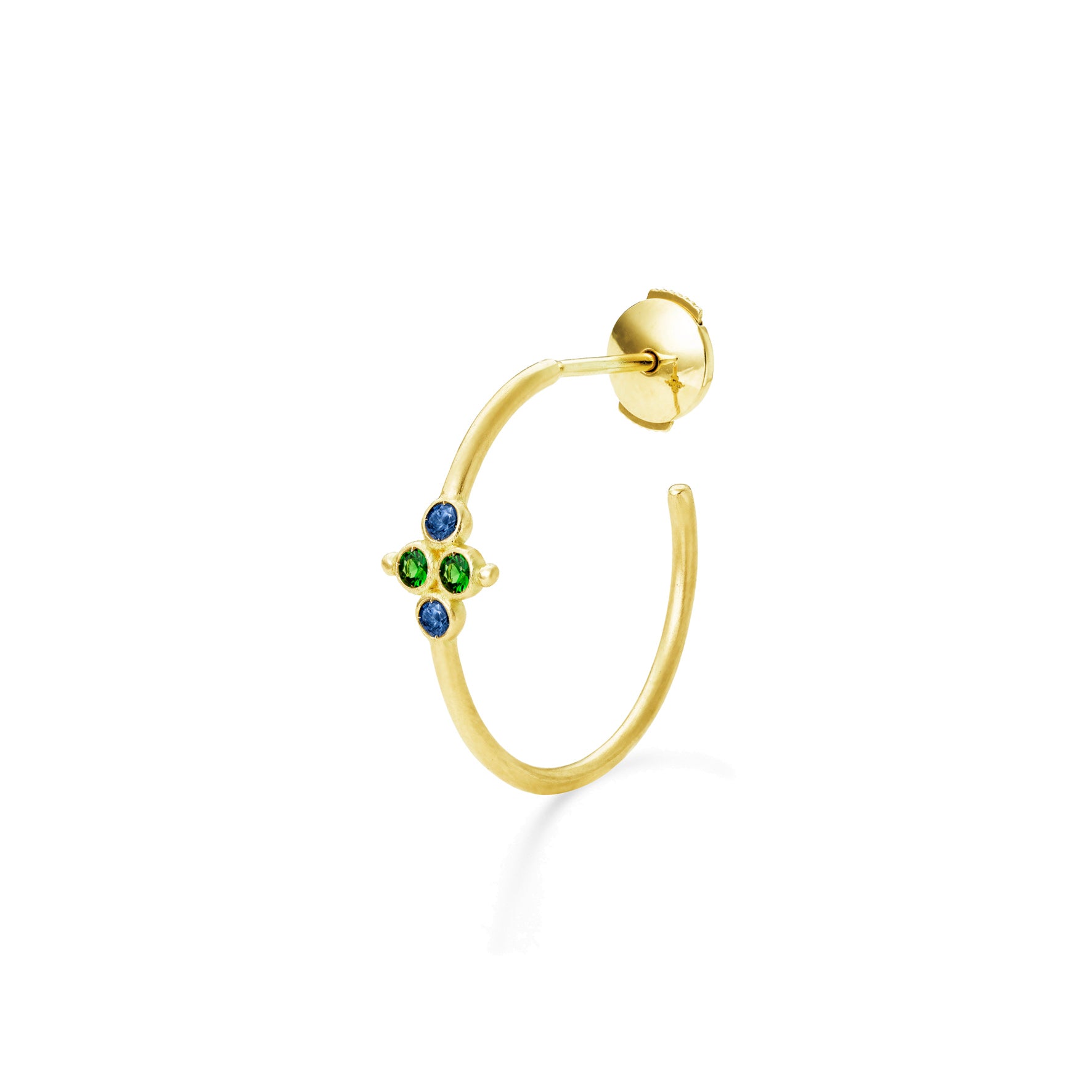 Aimée Aimer Delta Créole or jaune tsavorites saphirs paire