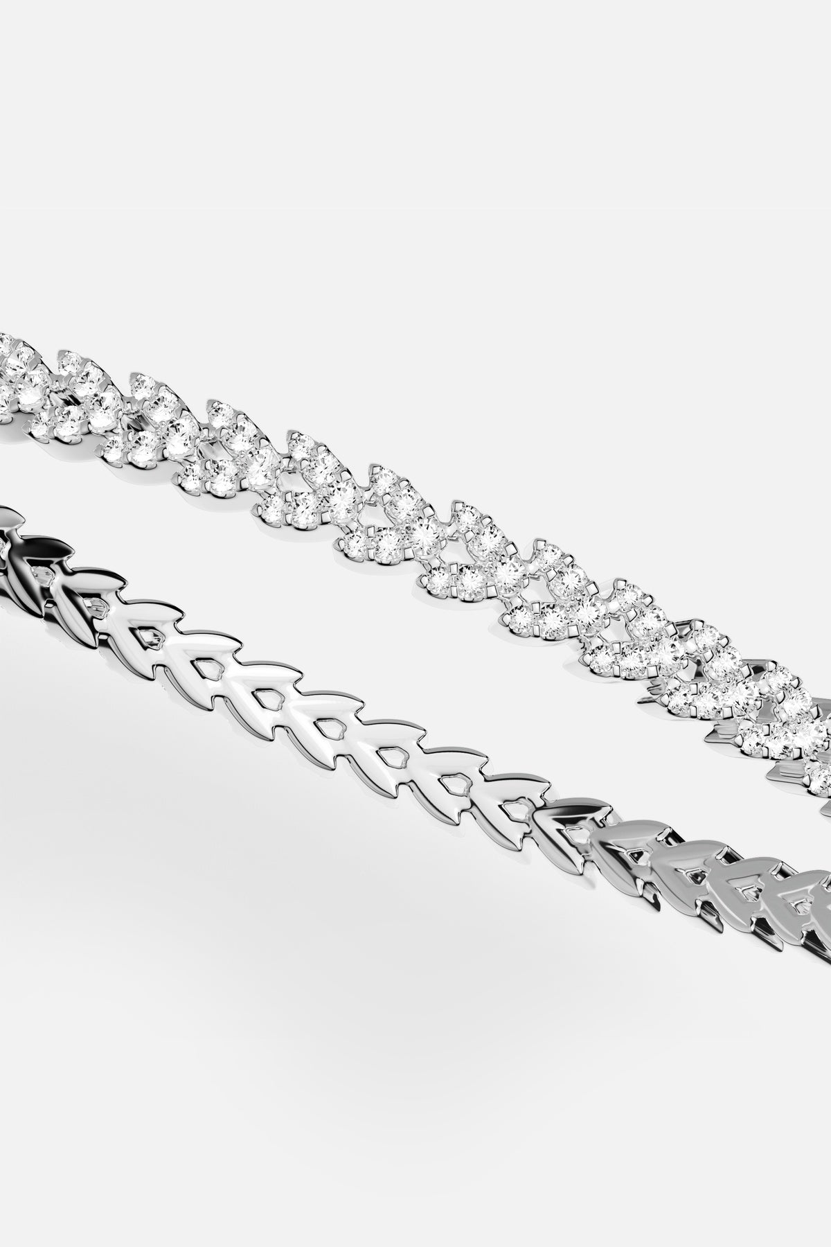 APM Monaco Automne Couture jonc blanc pavé S M