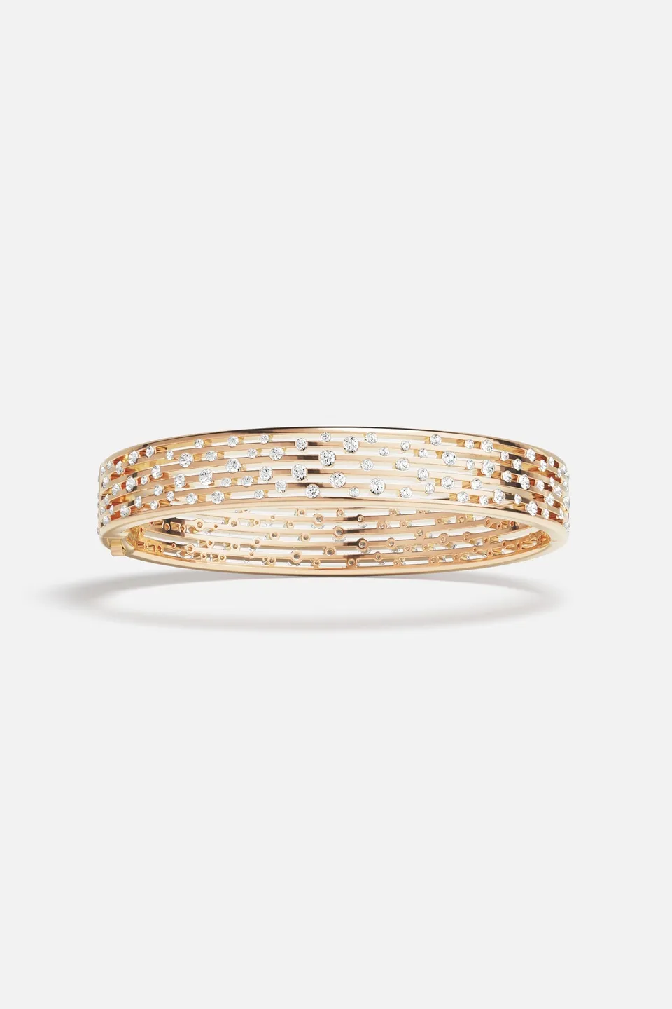 APM Monaco Automne Graphique jonc or rose zircon