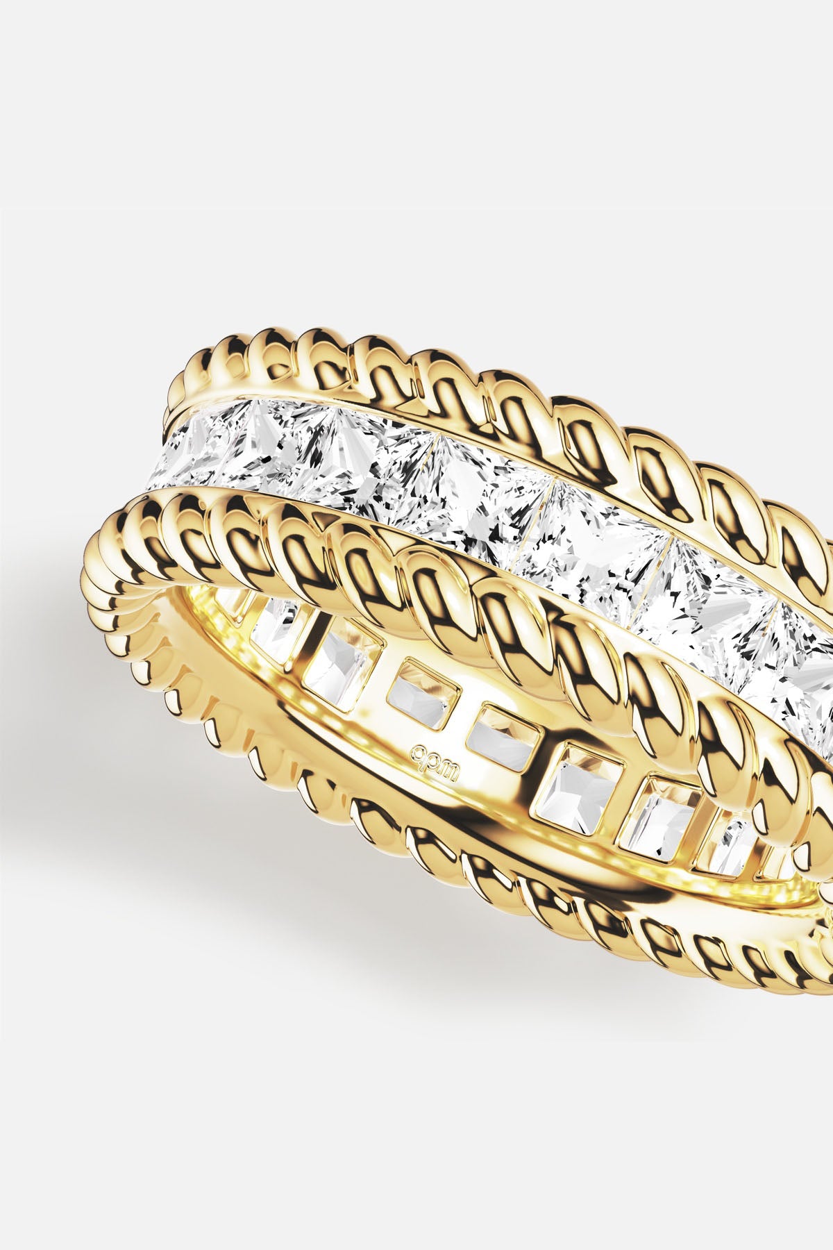 APM Monaco Yacht Club Cordage bague pavé or jaune 20 zircons