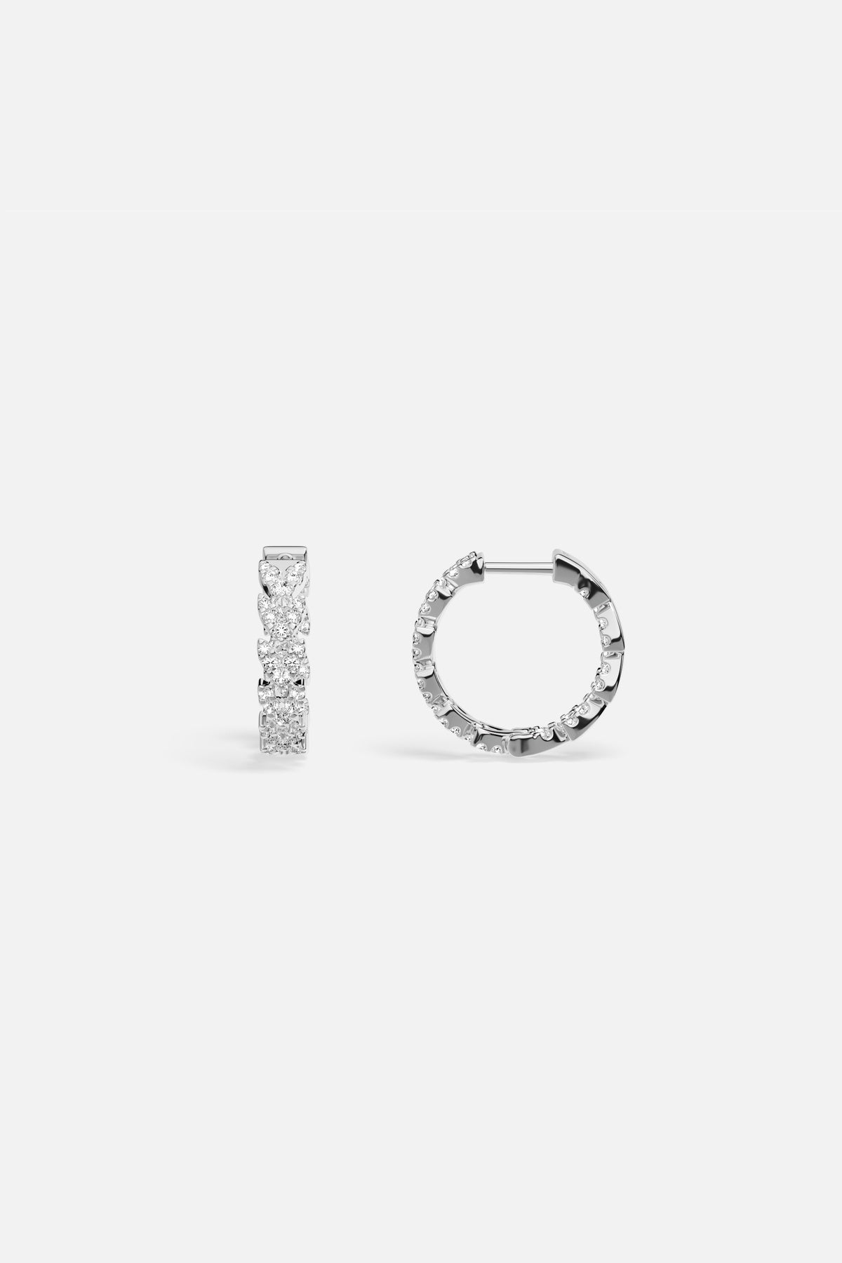 APM Monaco Automne Couture Créoles zircon blanc