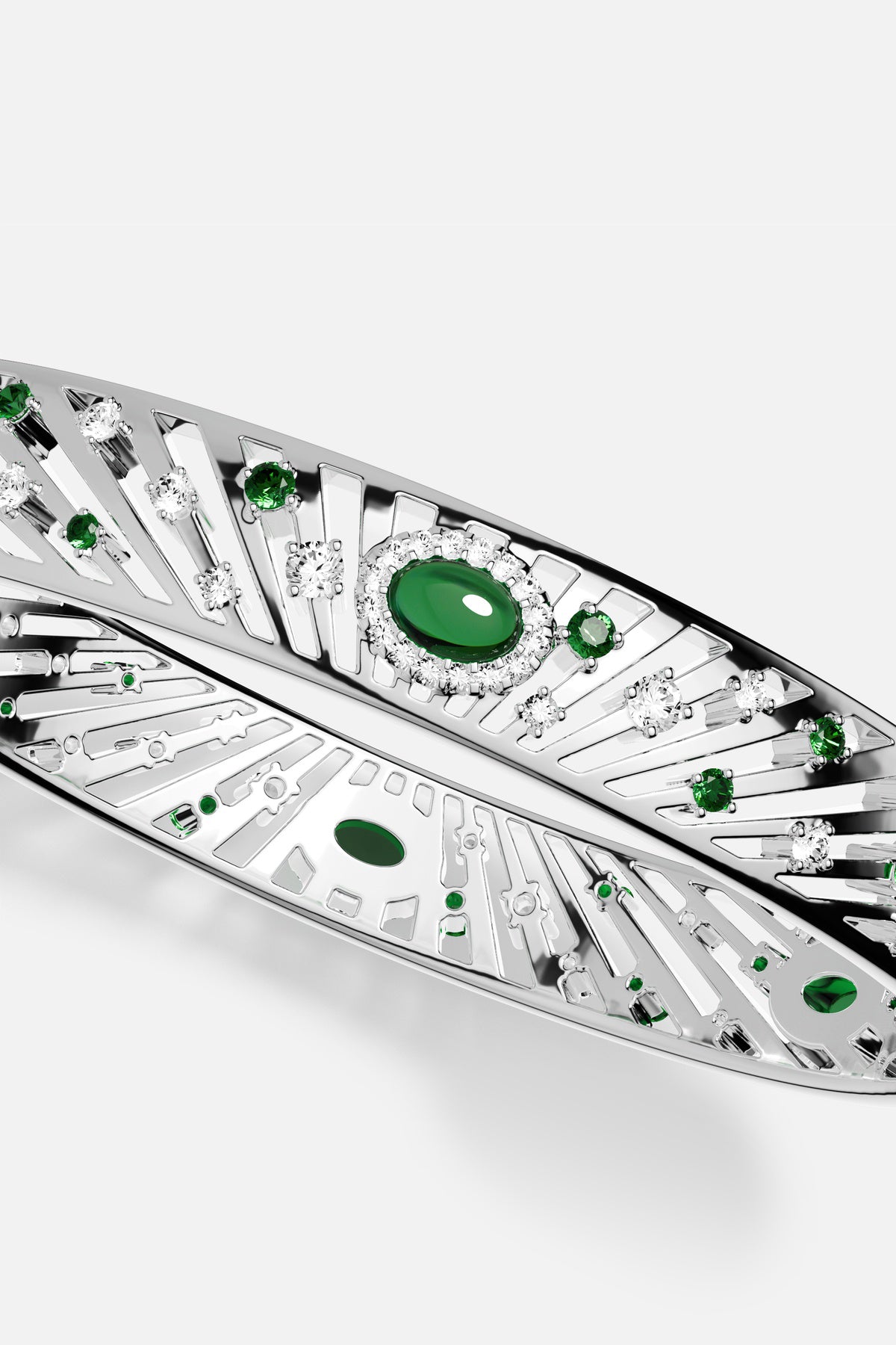 APM Monaco Automne Éventails Jonc vert zircon taille M