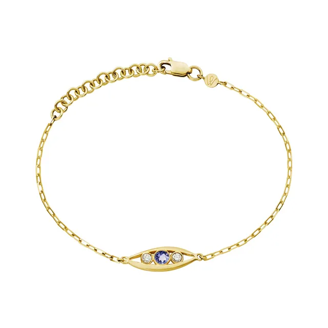 Aimée Aimer Bel Aloha bracelet or jaune tanzanite diamants