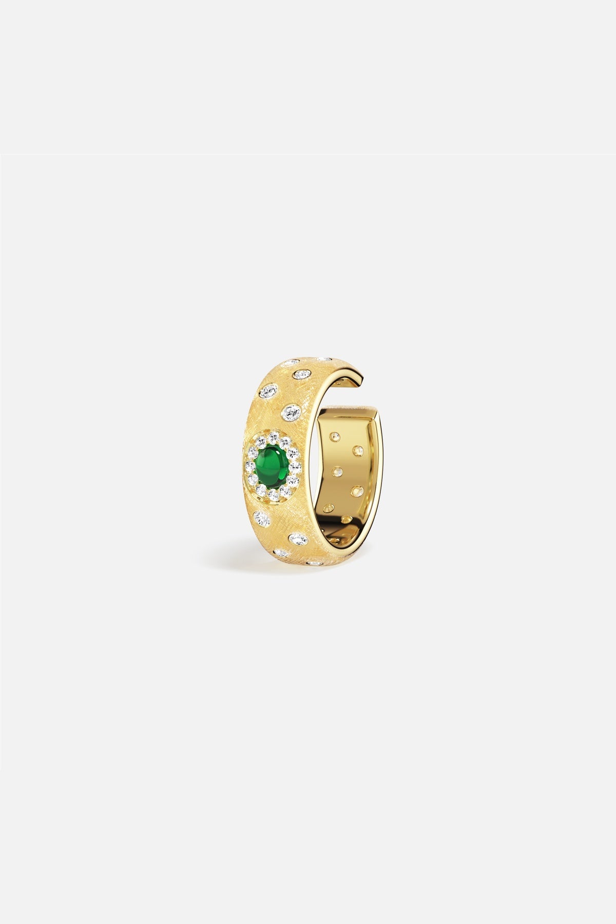 APM Monaco Automne Les Cabochons ear cuff or jaune vert