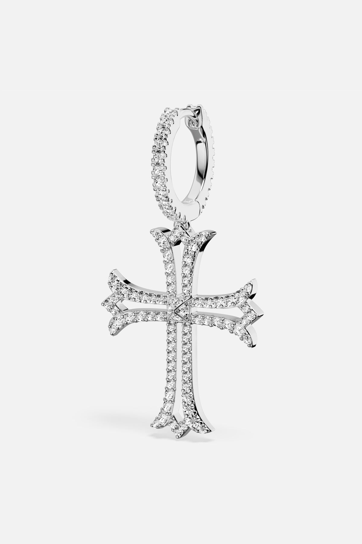 APM Monaco Yacht Club Rock boucles croix rhodié pavé