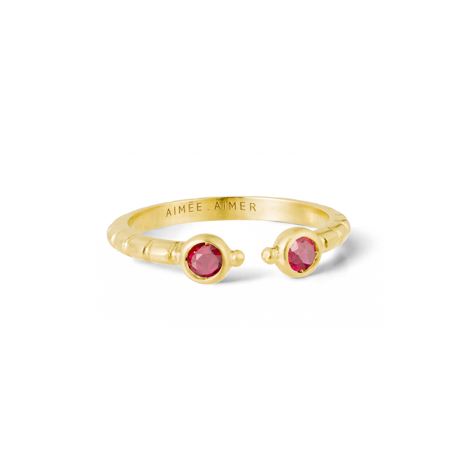 Aimée Aimer Folles Iguazu bague or jaune rubis taille 52