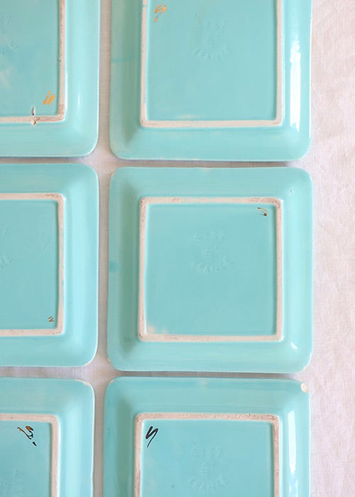 Aimée Aimer Art table assiettes turquoise dessert x6 16,5 cm