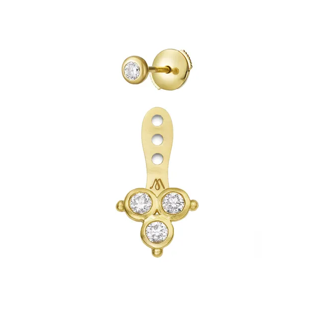 Aimée Aimer Delta dessous d'oreille or jaune diamants avec puce