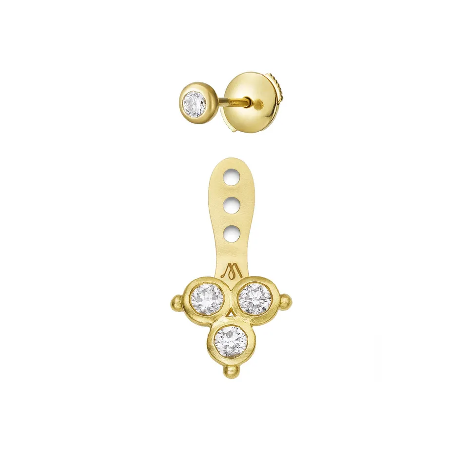 Aimée Aimer Delta dessous d'oreille or jaune diamants avec puce