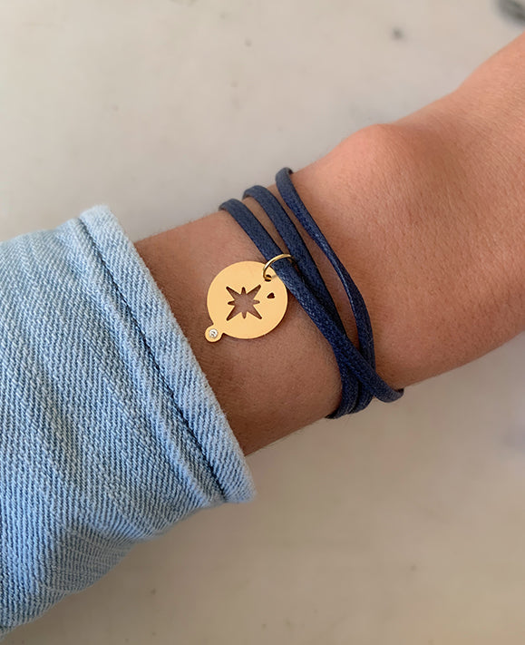 Aimée Aimer Étoile Médaille Or Jaune Diamant Seule