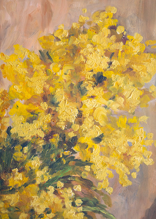 Aimée Aimer Œuvres huile sur toile mimosa 33x41 cadre inclus