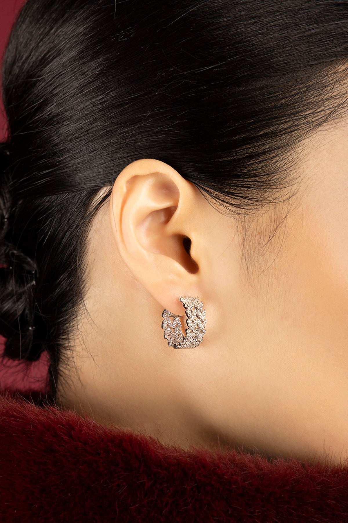 APM Monaco Automne Couture Doubles Créoles Argent 20 mm