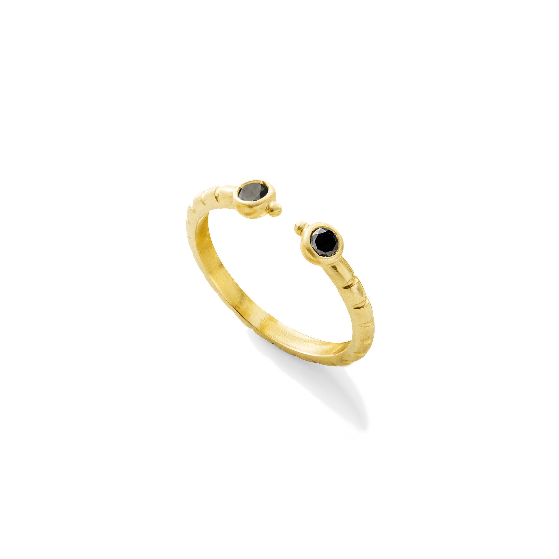 Aimée Aimer Folles Iguazu bague or jaune taille 52 spinelles noirs