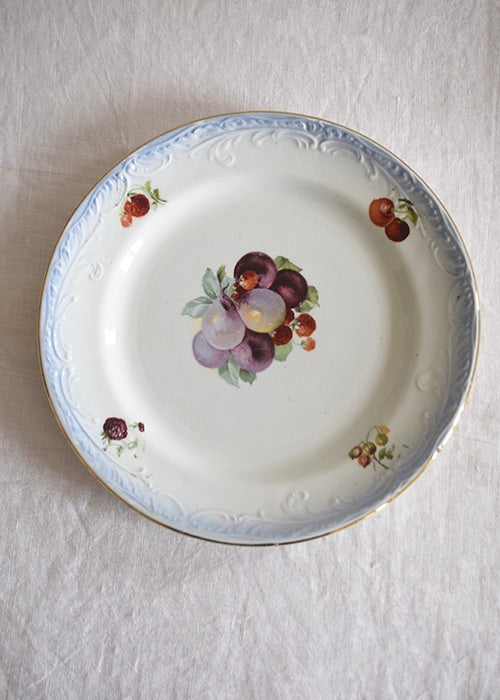 Aimée Aimer Fruits d'été assiettes dessert 8 + plat faïence