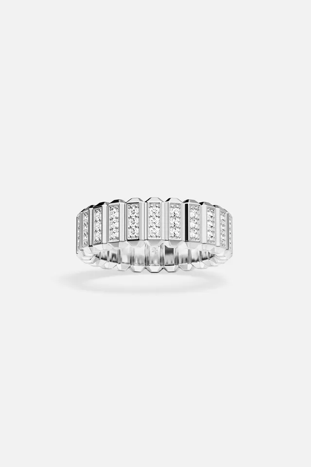 APM Monaco Automne Graphique bague blanche zircon