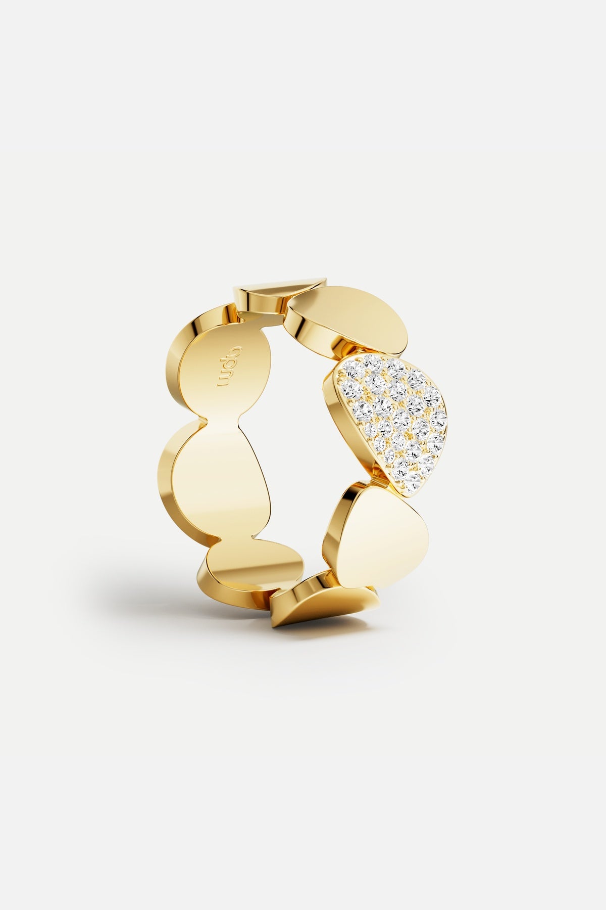 APM Monaco Soleil Galets bague dorée zircon taille 52