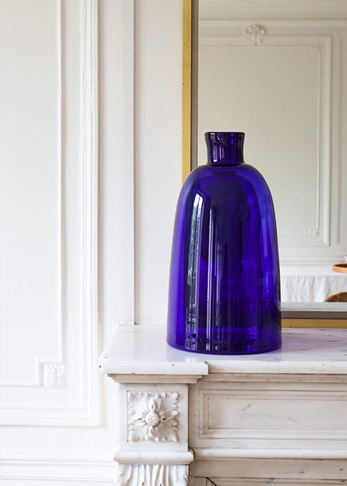 Aimée Aimer Vases grand vase outremer col étroit verre bleu