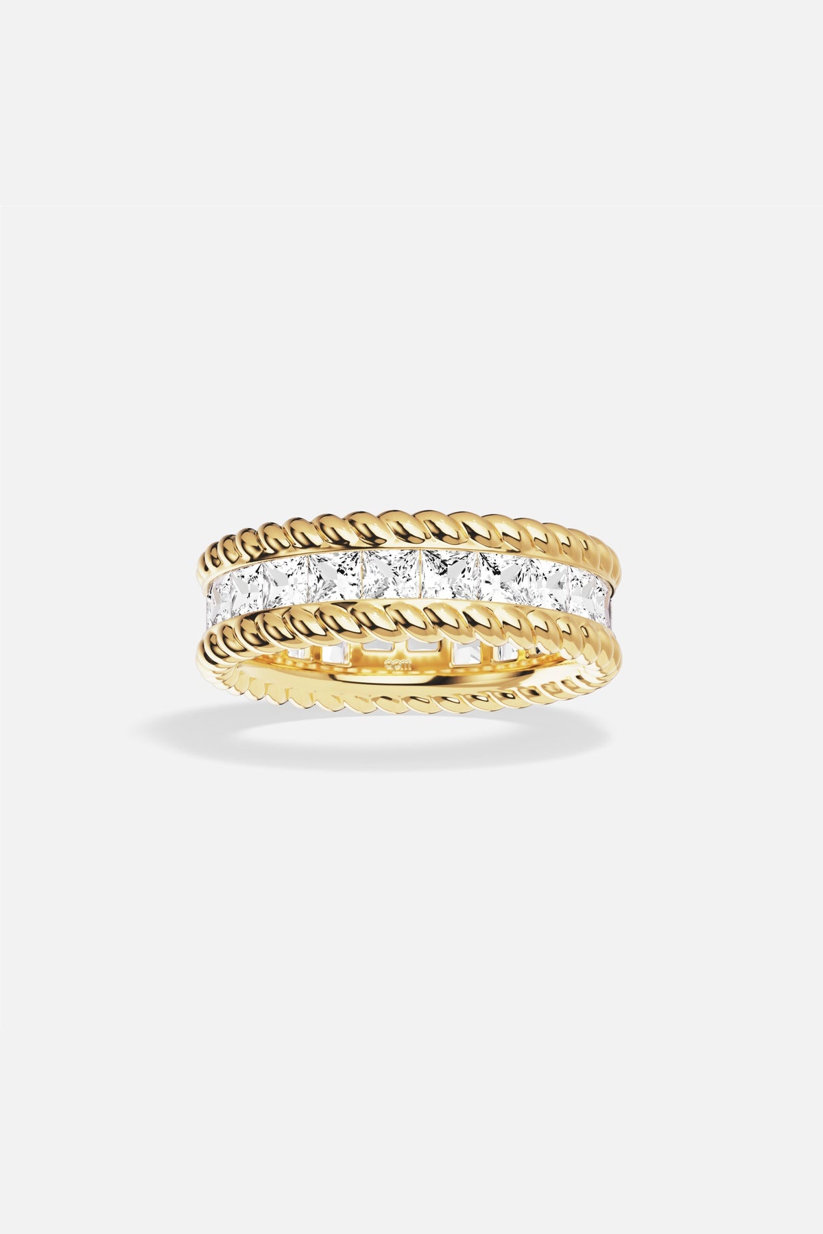 APM Monaco Yacht Club Cordage bague pavé or jaune 20 zircons