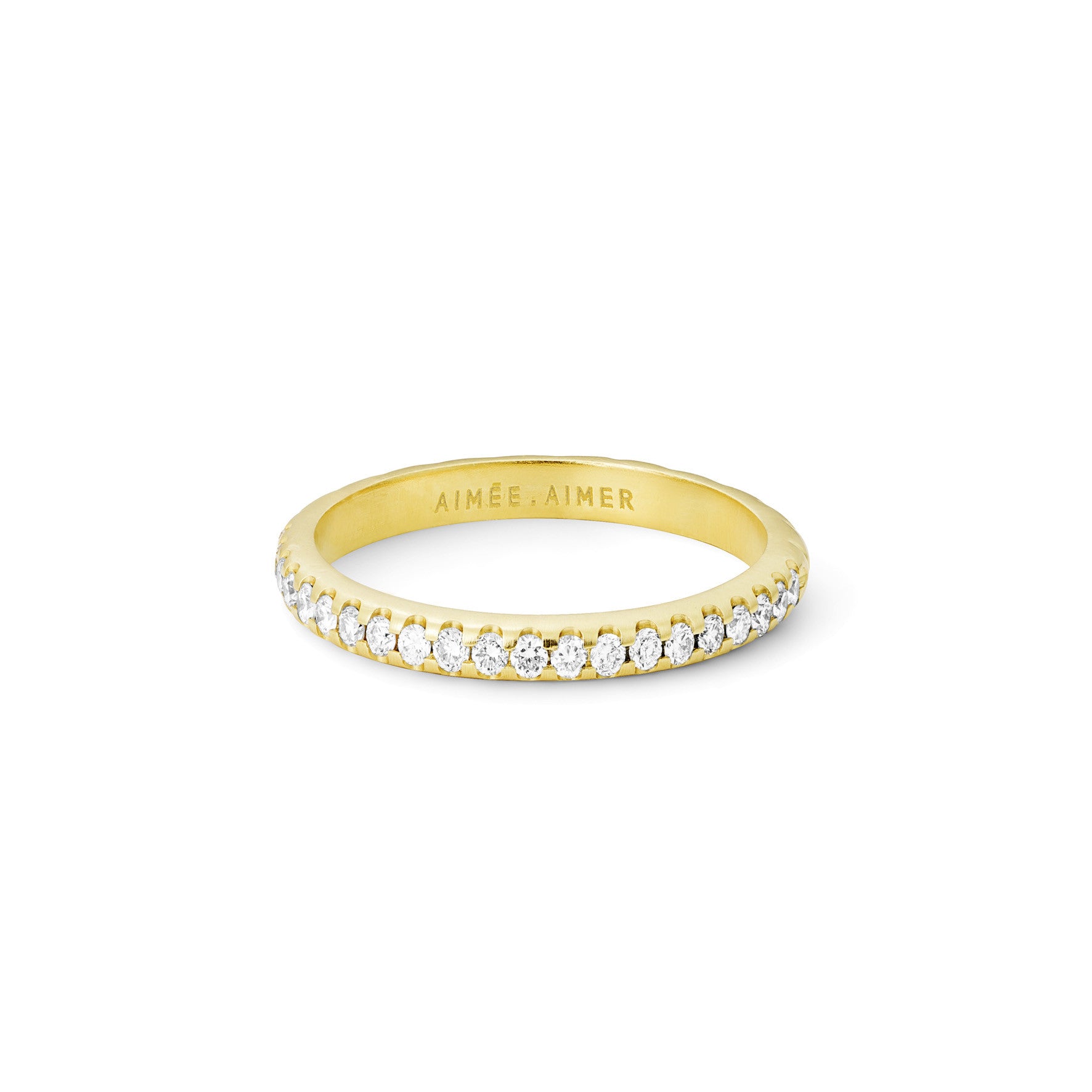 Aimée Aimer Bi bague or jaune diamants 0,2 carat taille 48
