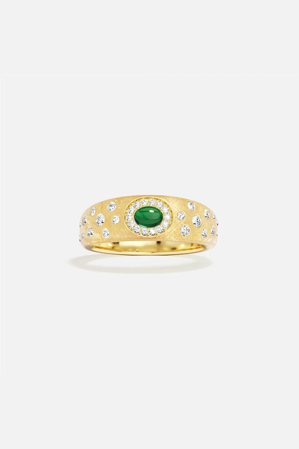 APM Monaco Automne Les Cabochons bague dorée verte