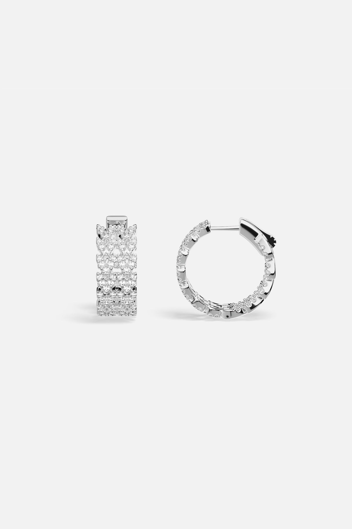 APM Monaco Automne Couture Doubles Créoles Argent 20 mm