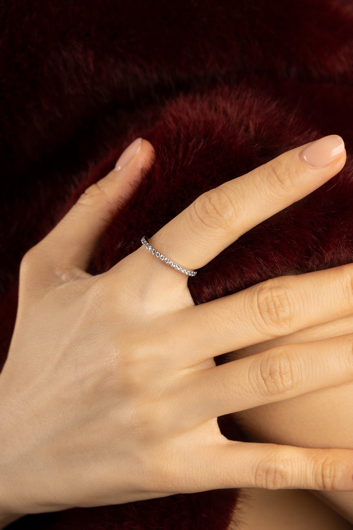 APM Monaco Croisette Promesse bague pavé argentée zircon