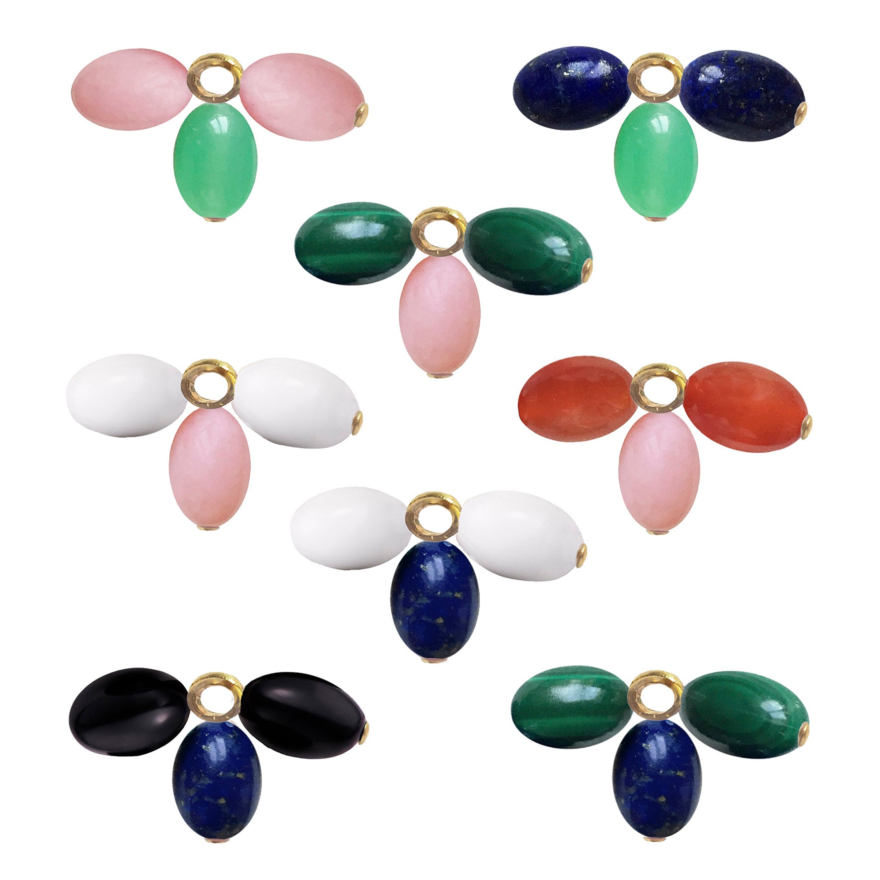 Aimée Aimer Tiare Charm lapis lazuli chrysoprase or jaune x1