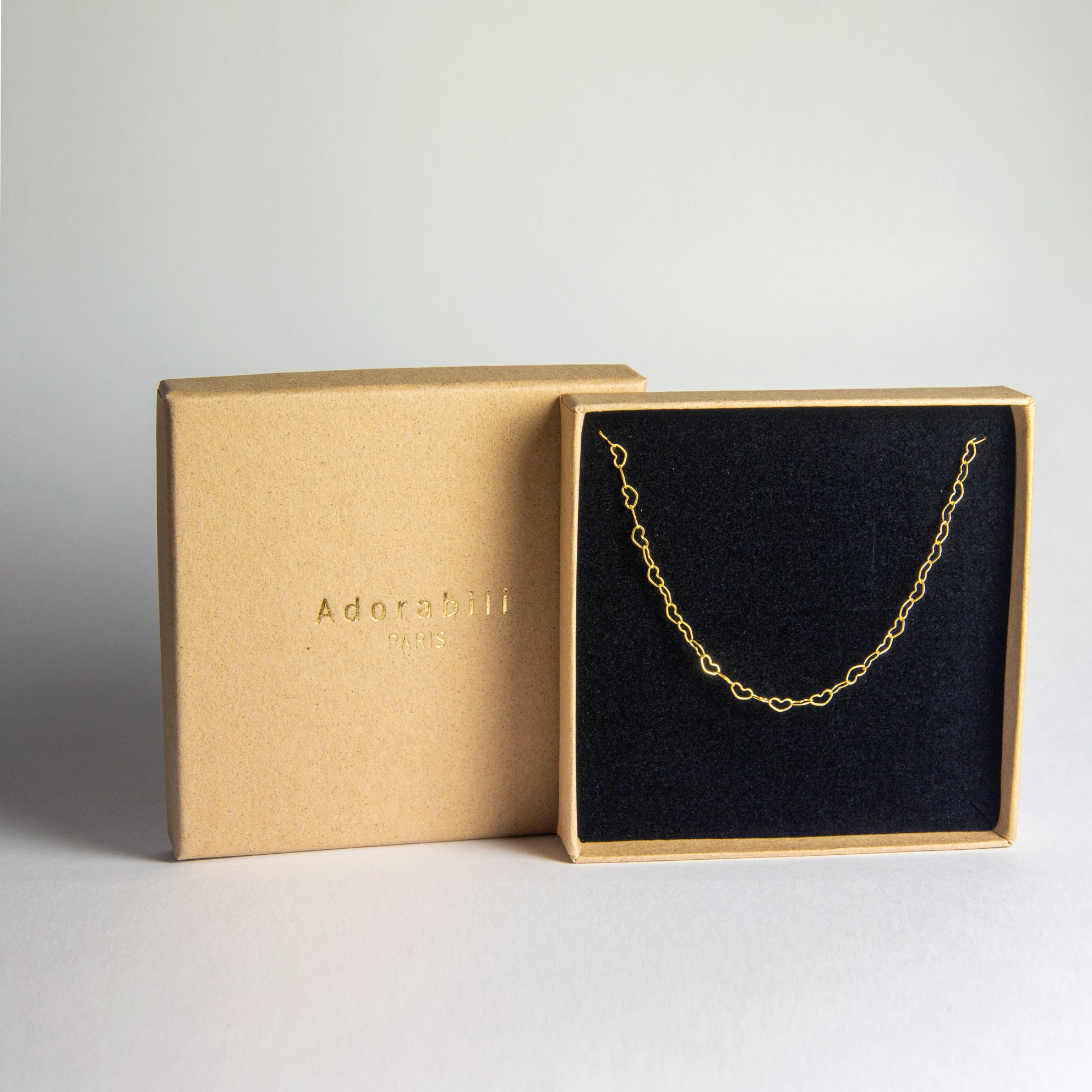 Adorabili Cœur Enlacés collier doré 36 cm or fin