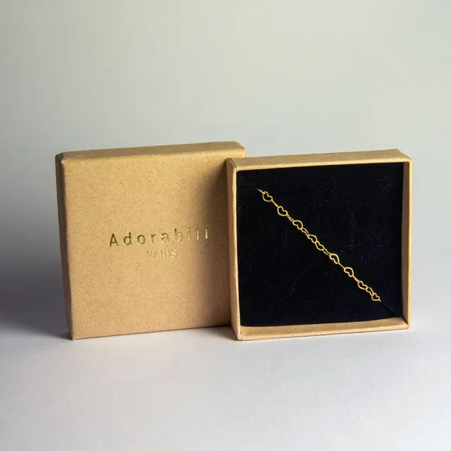 Adorabili Cœurs Enlacés bracelet doré 14 cm or fin