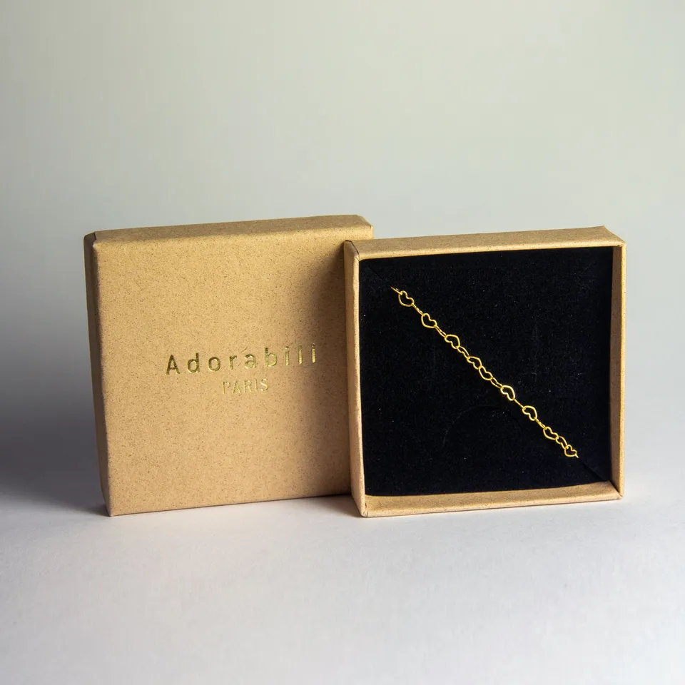 Adorabili Cœurs Enlacés bracelet doré 14 cm or fin