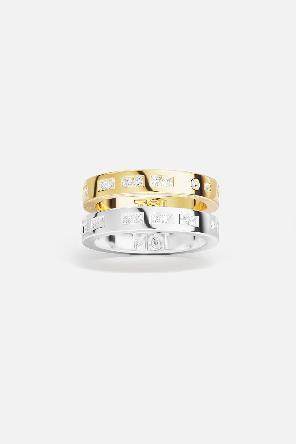 APM Monaco Morse Code TOI et MOI bague duo bicolore