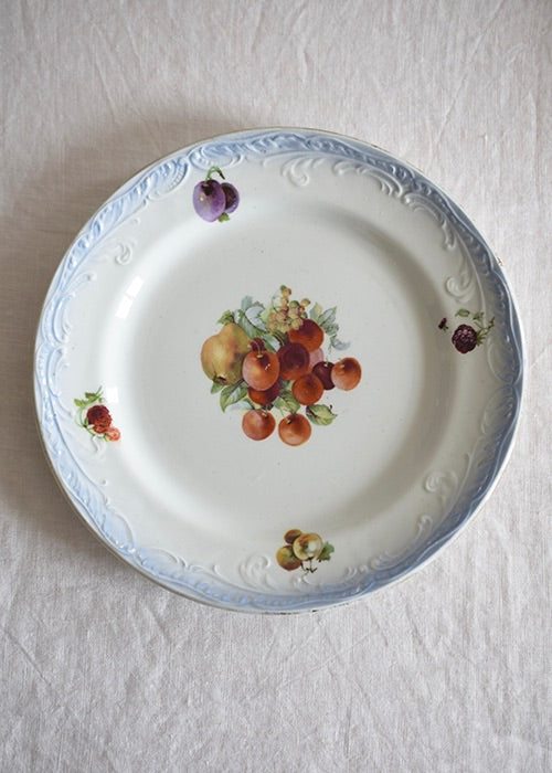 Aimée Aimer Fruits d'été assiettes dessert 8 + plat faïence