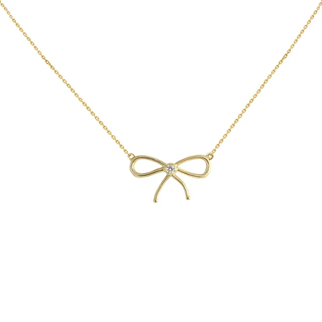 Aimée Aimer Nœud de Paris collier or jaune diamant 43cm