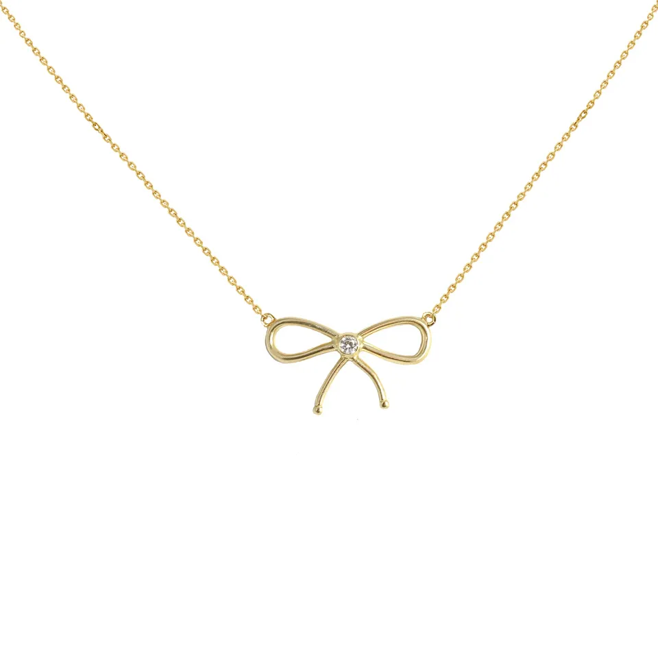 Aimée Aimer Nœud de Paris collier or jaune diamant 43cm
