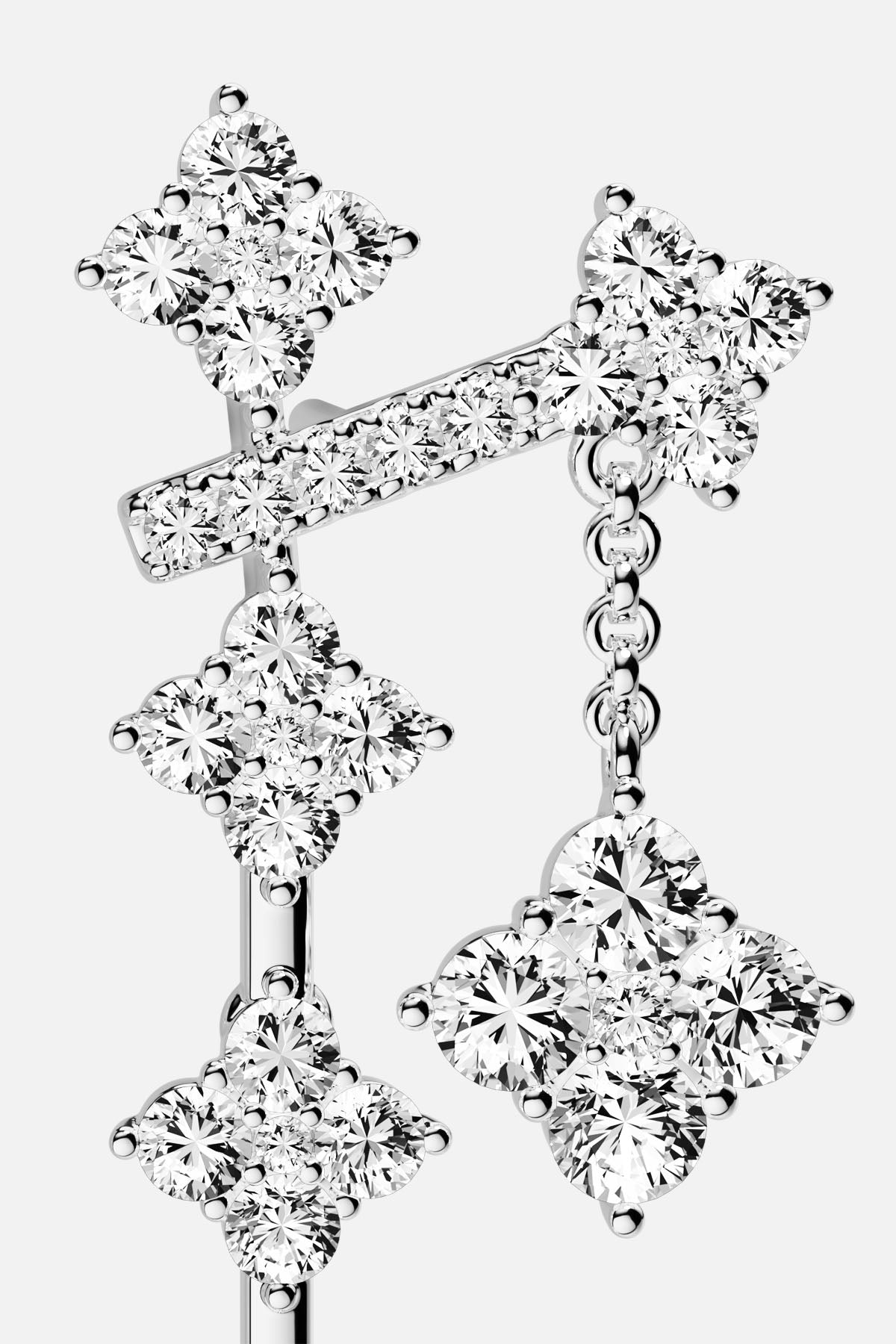 APM Monaco Lumière Éclat boucles d'oreilles pendantes blanches
