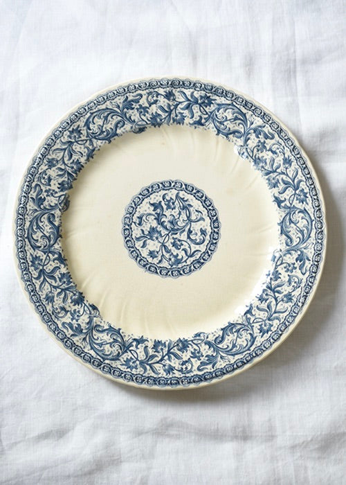 Aimée Aimer Gien Guirlandes Assiettes Plates Lot 6 Bleu 26,5cm