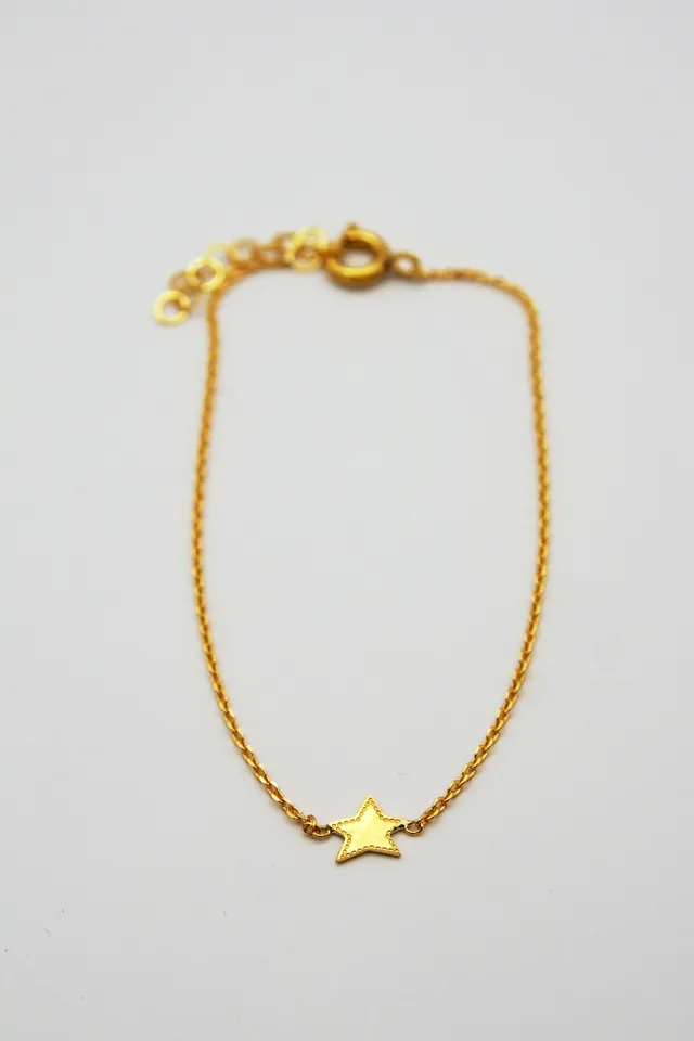 Adorabili Star Denim bracelet doré or fin 24k 14 cm