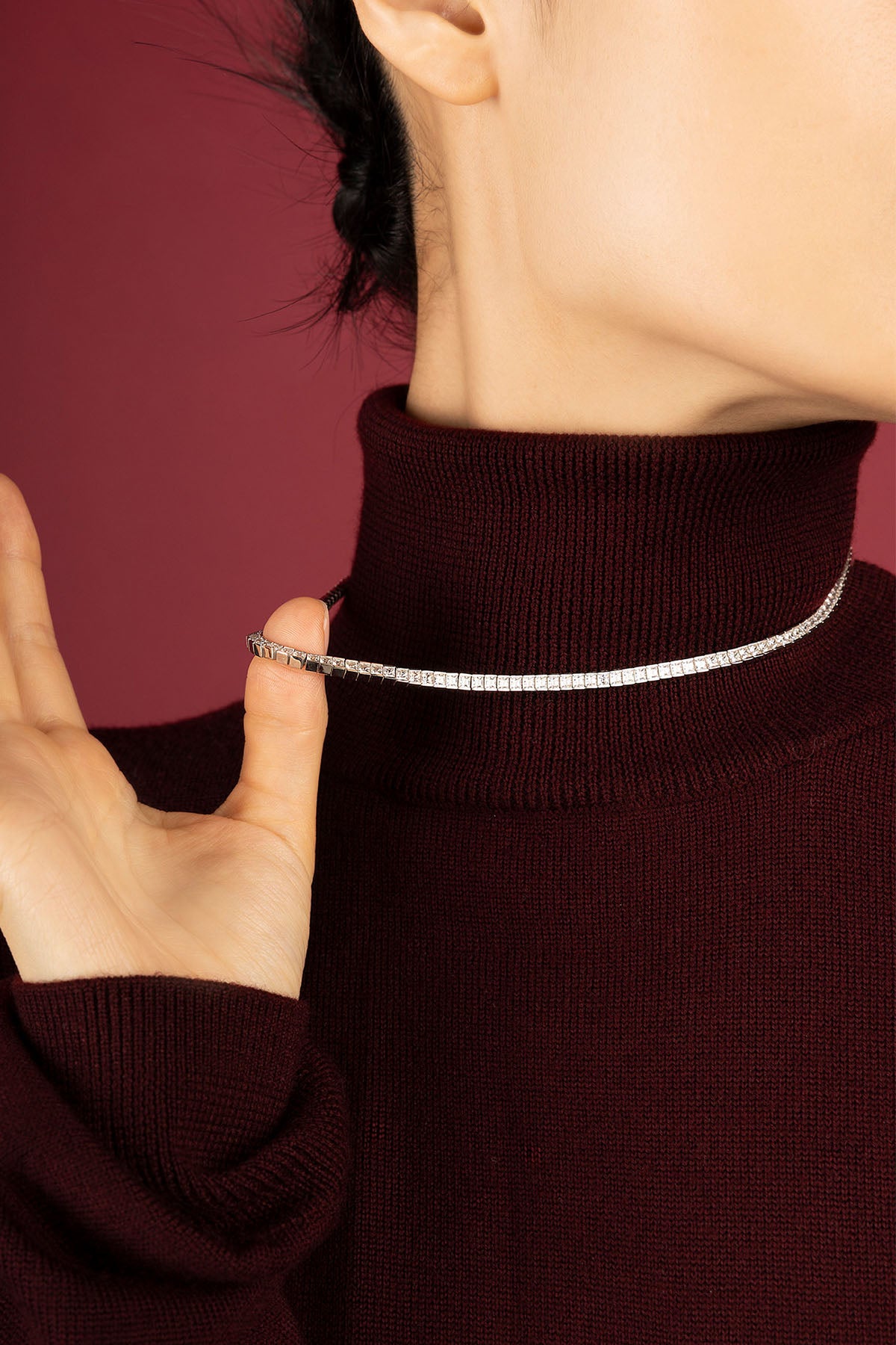 APM Monaco Festival Monaco collier choker blanc M 40 cm