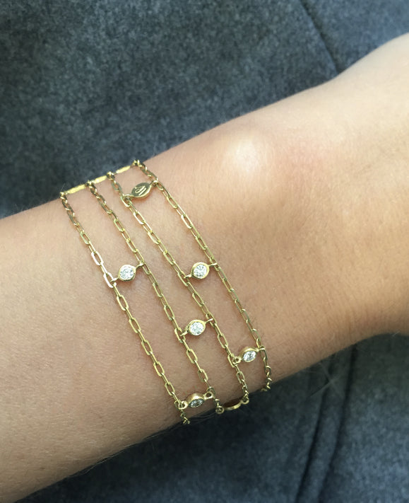 Aimée Aimer Promessa bracelet or jaune 5 diamants Taille unique