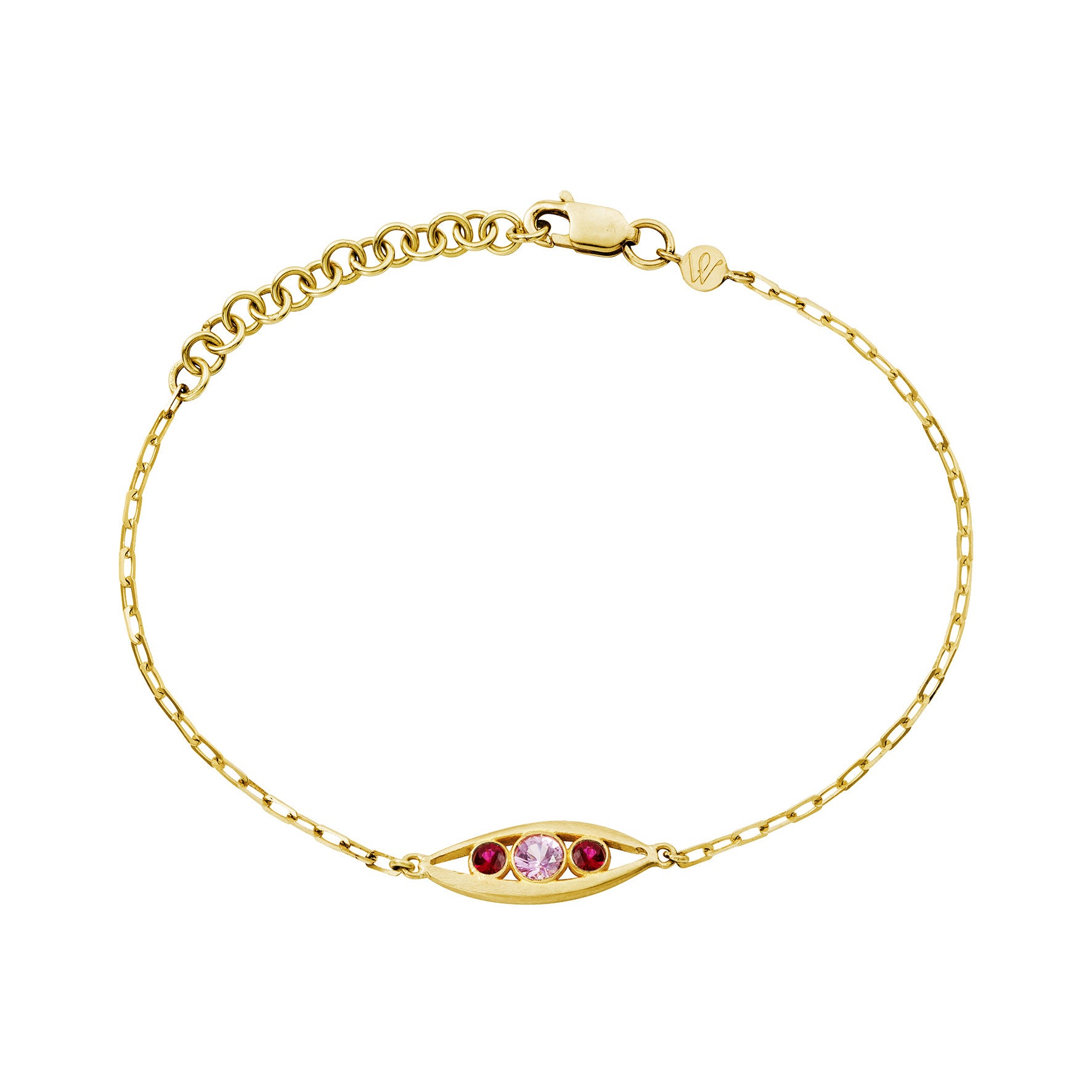 Aimée Aimer Bel Aloha bracelet or jaune saphir rose taille unique